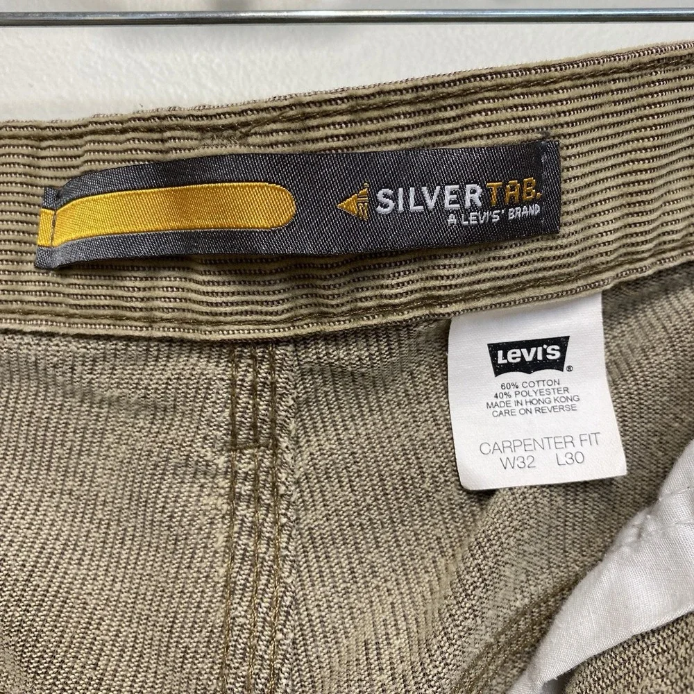 Levis Silvertab Corduroy Pants Carpenter Fit 34x27 Actual Hong Kong Vintage Y2K
